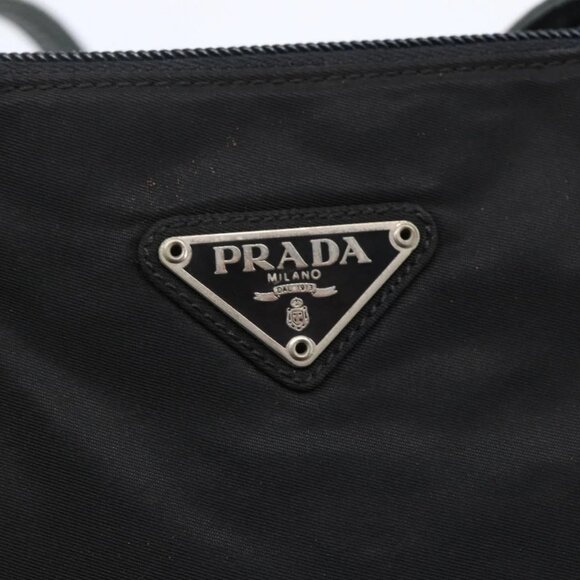PRADA Shoulder Bag Nylon Black Silver Auth - Picture 10 of 16